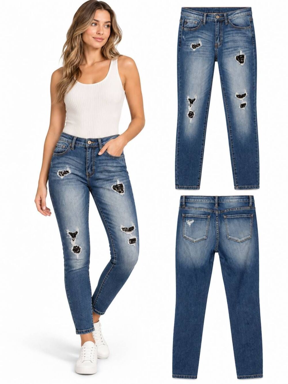 KanCan Distressed Skinny Jeans 9/28 Stretch Denim
